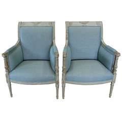 Pair of Directoire Painted Chairs