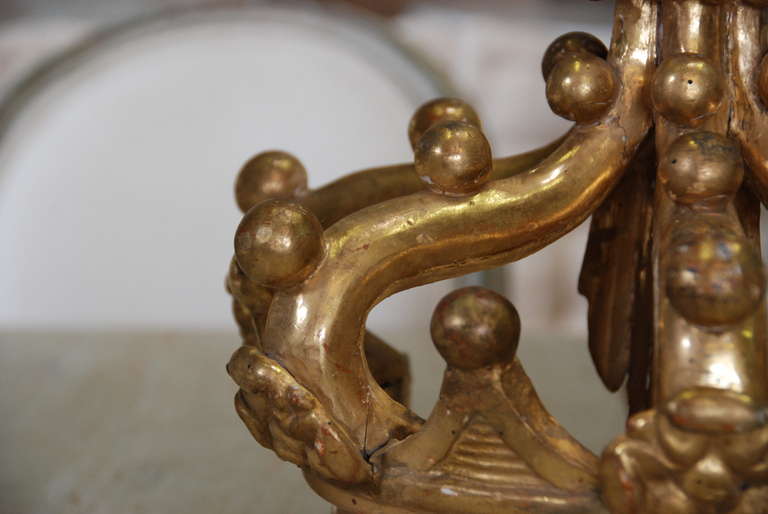 19th Century Italian Carved Crown In Excellent Condition In Encinitas, CA