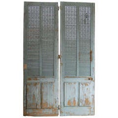 Used Pair of  French Painted  Exterior Doors