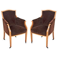 Good Pair of Continental Pear Wood Armchairs, circa 1840