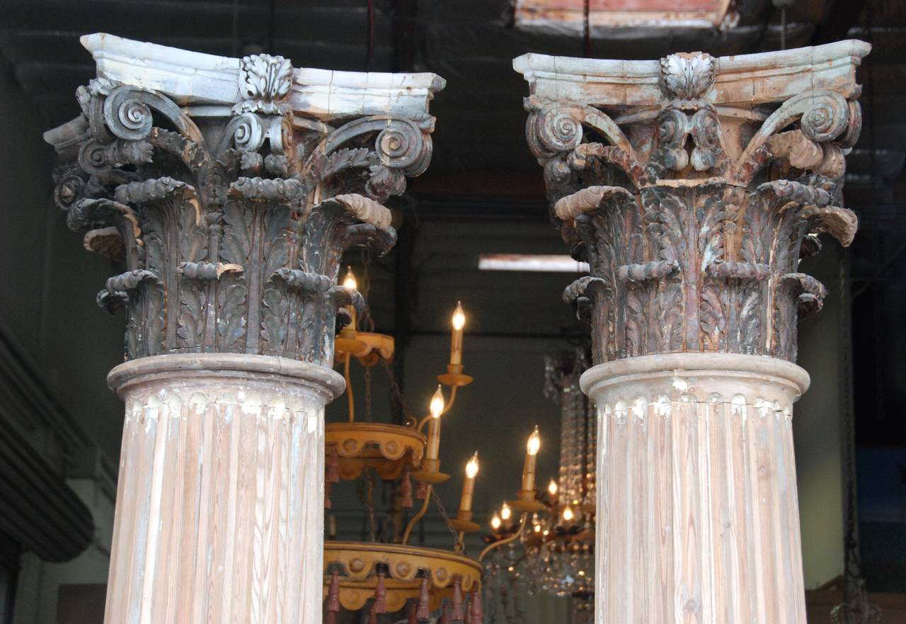 Pair of 19th Century Wood Columns 3