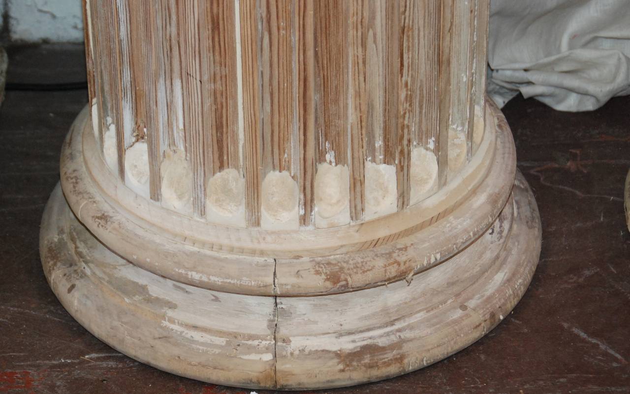 French Pair of 19th Century Wood Columns