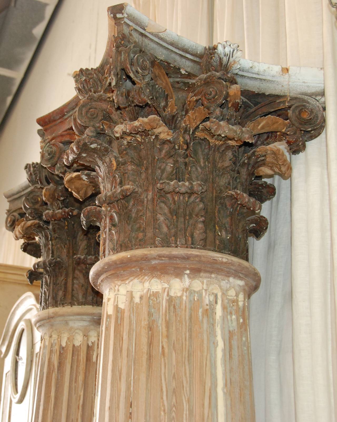 Pair of 19th Century Wood Columns 6