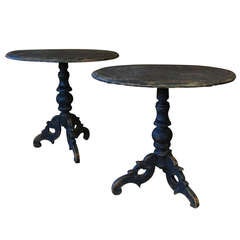 Pair of 19th Century Painted Swedish Scalloped Tables