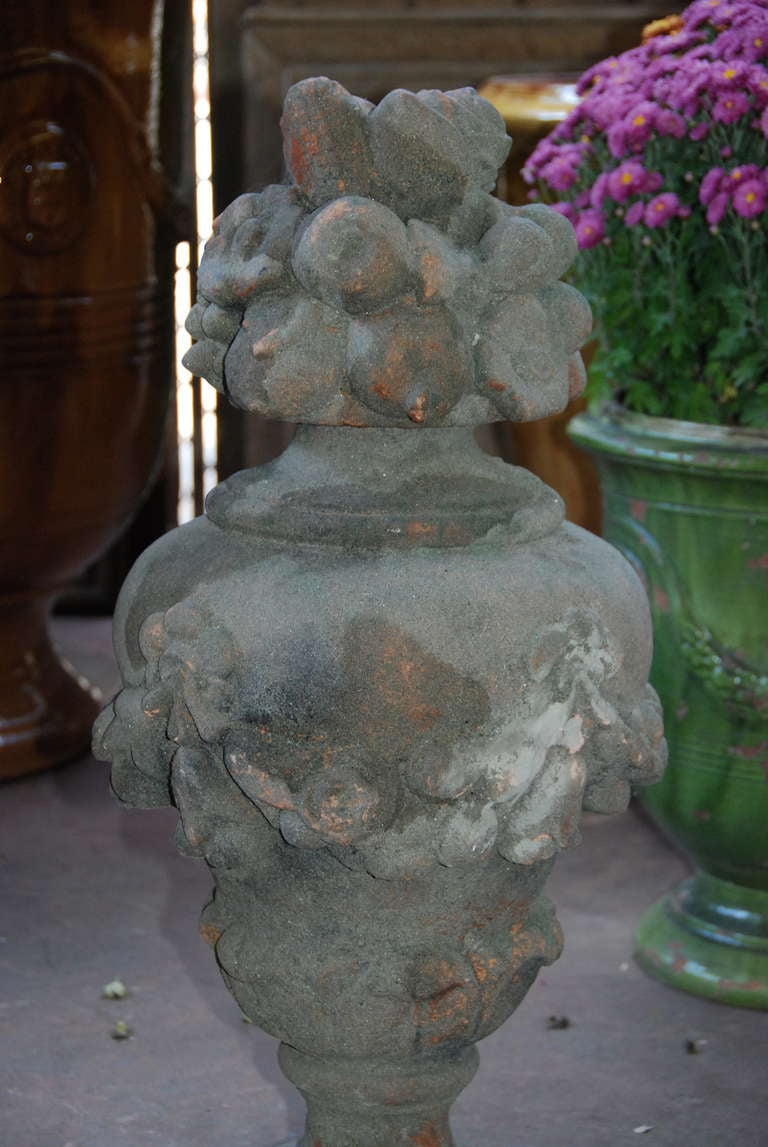 French Pair of 19th c. Terra Cotta Garden Statues
