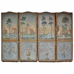 Antique Early 19th Century French painted Panel/ Screen
