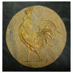 19th c. Boiserie Gilded Rooster Panel