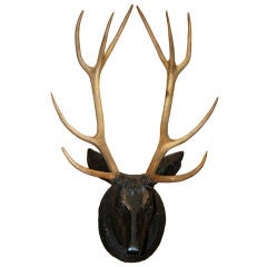 19th Century Black Forest Carved Antlers