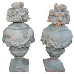 Pair of 19th c. Terra Cotta Garden Statues