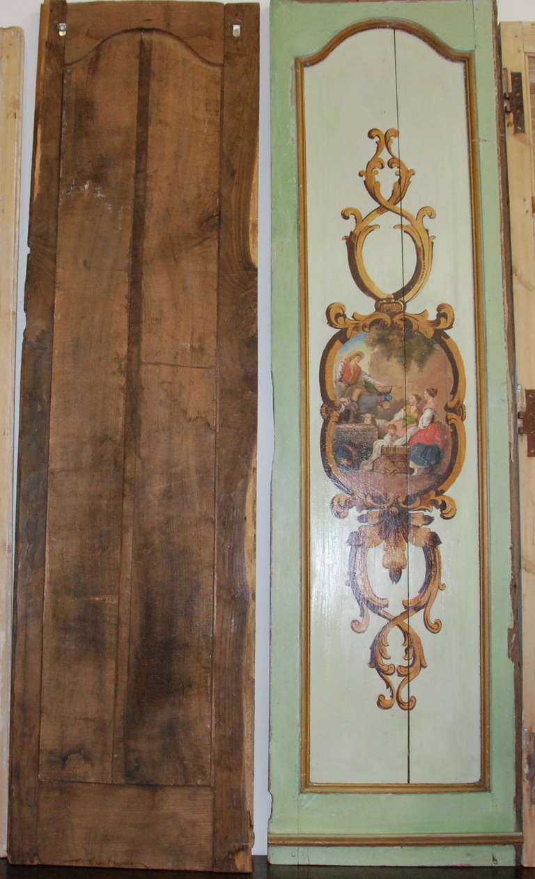 Pair of 19th c. Painted Walnut Boiserie Panels For Sale 5