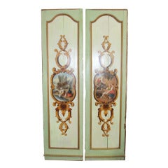 Pair of 19th c. Painted Walnut Boiserie Panels