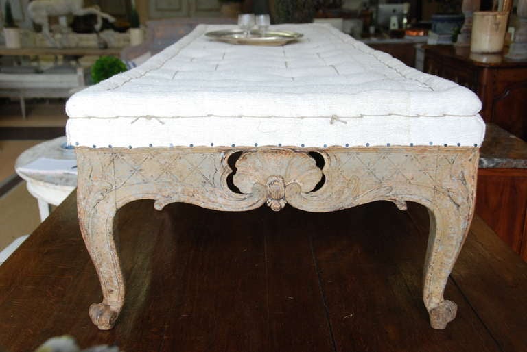 Swedish Period Rococo Carved Footstool 3