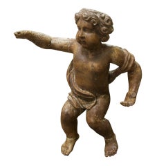 18th Century Carved Wood Italian Angel