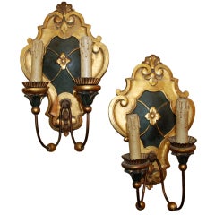 Pair of Gilded Italian Sconces