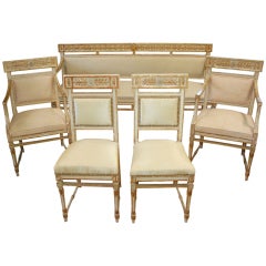 Italian Neoclassical Sofa and Chairs