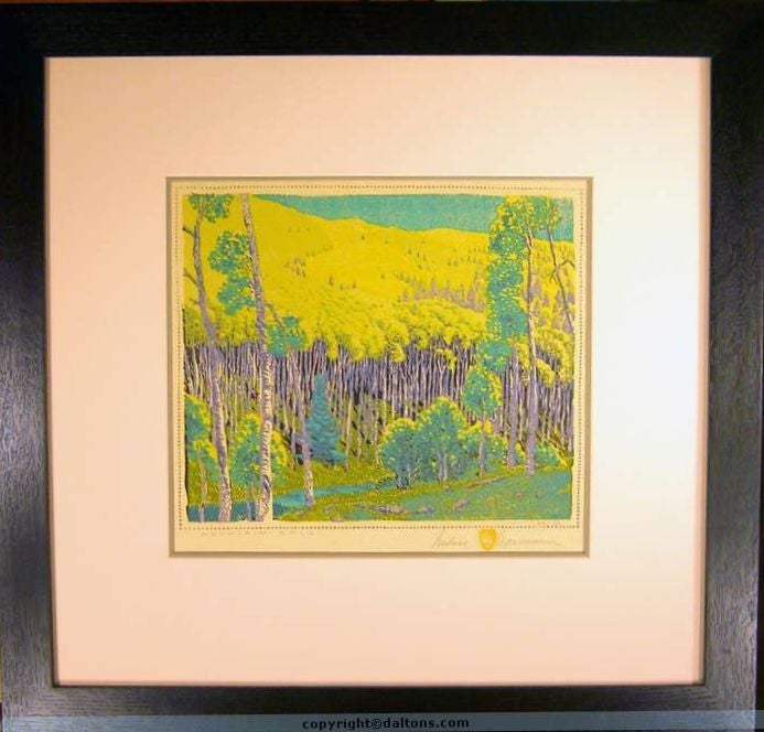 Gustave Baumann (1881-1971) Color woodblock print titled 