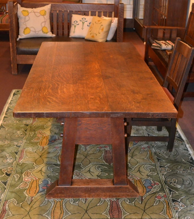 American Oak table by Gustav Stickley For Sale