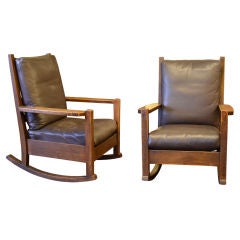 Pair of Early Rocking Chairs by Gustav Stickley