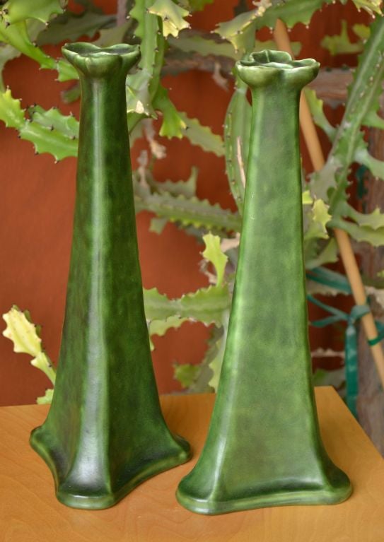 Pair of large candlesticks by Charles Volkmar