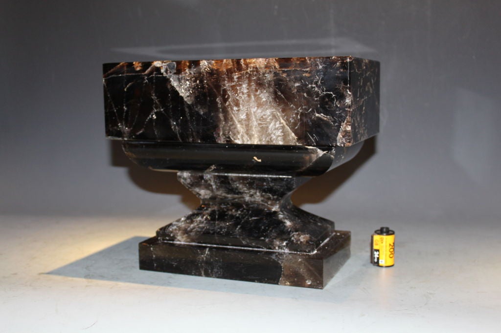 An unusual smokey rock crystal quartz centerpiece.