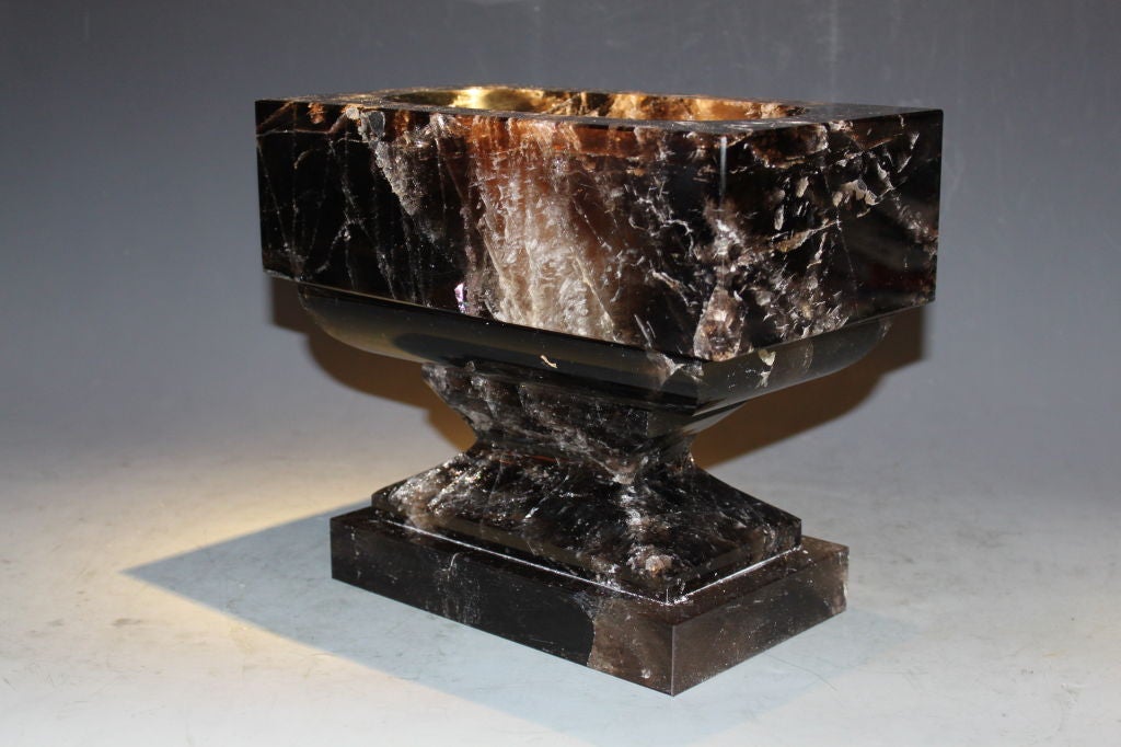 French Smoke Rock Crystal Quartz Centerpiece