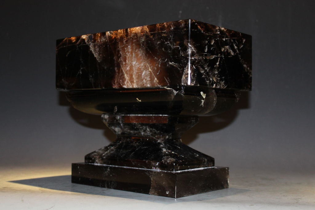 20th Century Smoke Rock Crystal Quartz Centerpiece