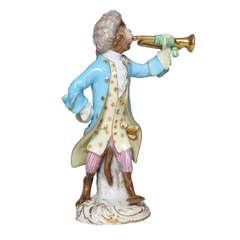 Early Meissen Porcelain, Singerie Style Monkey Musician Figurine 10
