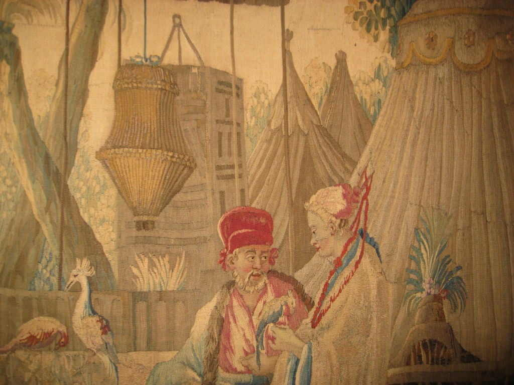 French 18th century Louis XV Beauvais Chinoiserie Taoestry of Emperor 2