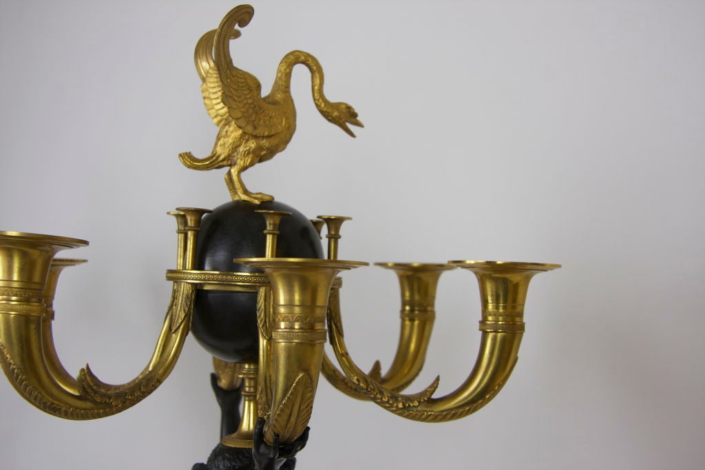 Unusual Pair Of Russian Empire Figural Bronze Candelabras For Sale 3