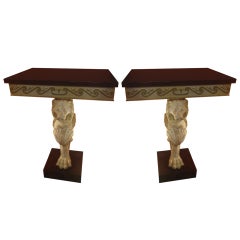 Elegant Pair of Lion Head and Paw Consoles
