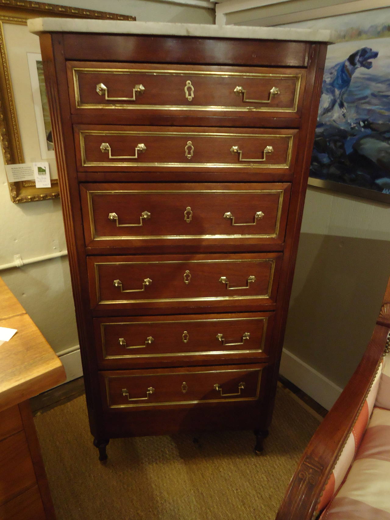Louis XVI Mahogany Semainier or Chest of Drawers