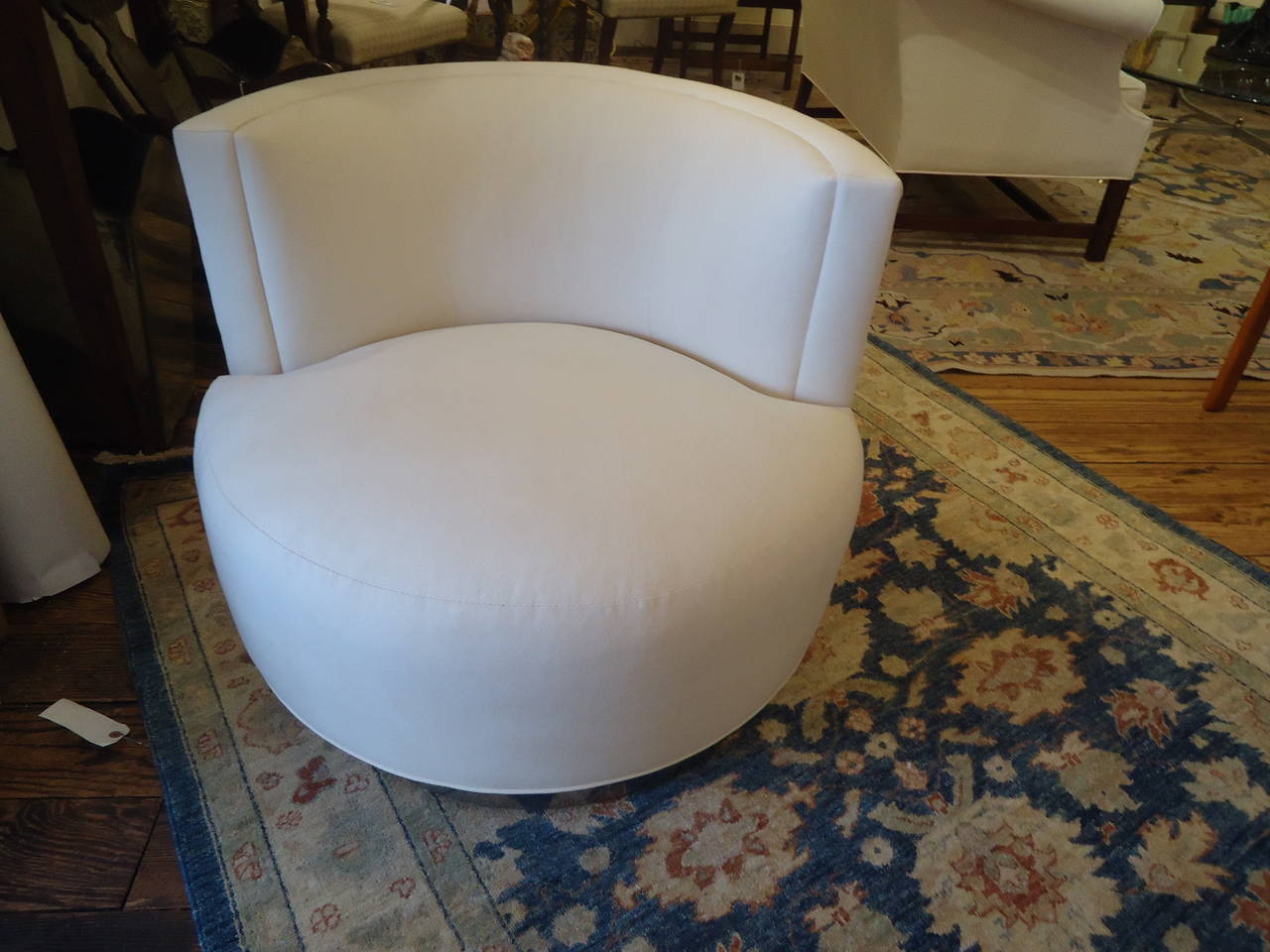 Late 20th Century Swanky Mid Century Modern Swivel Lounge Chair