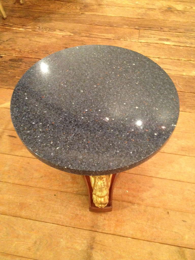 Italian Vintage Marble and Gilded Dolphin Motif Cocktail Table