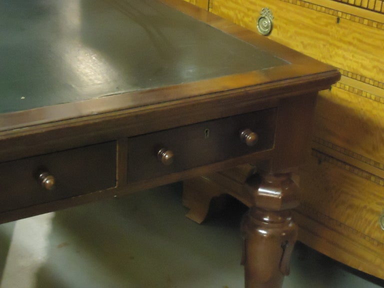 19th Century Antique English Partners Library Table