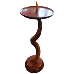 English Horn and Mahogany Trophy Side Table