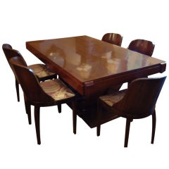 Vintage French Deco Dining Table and Chairs