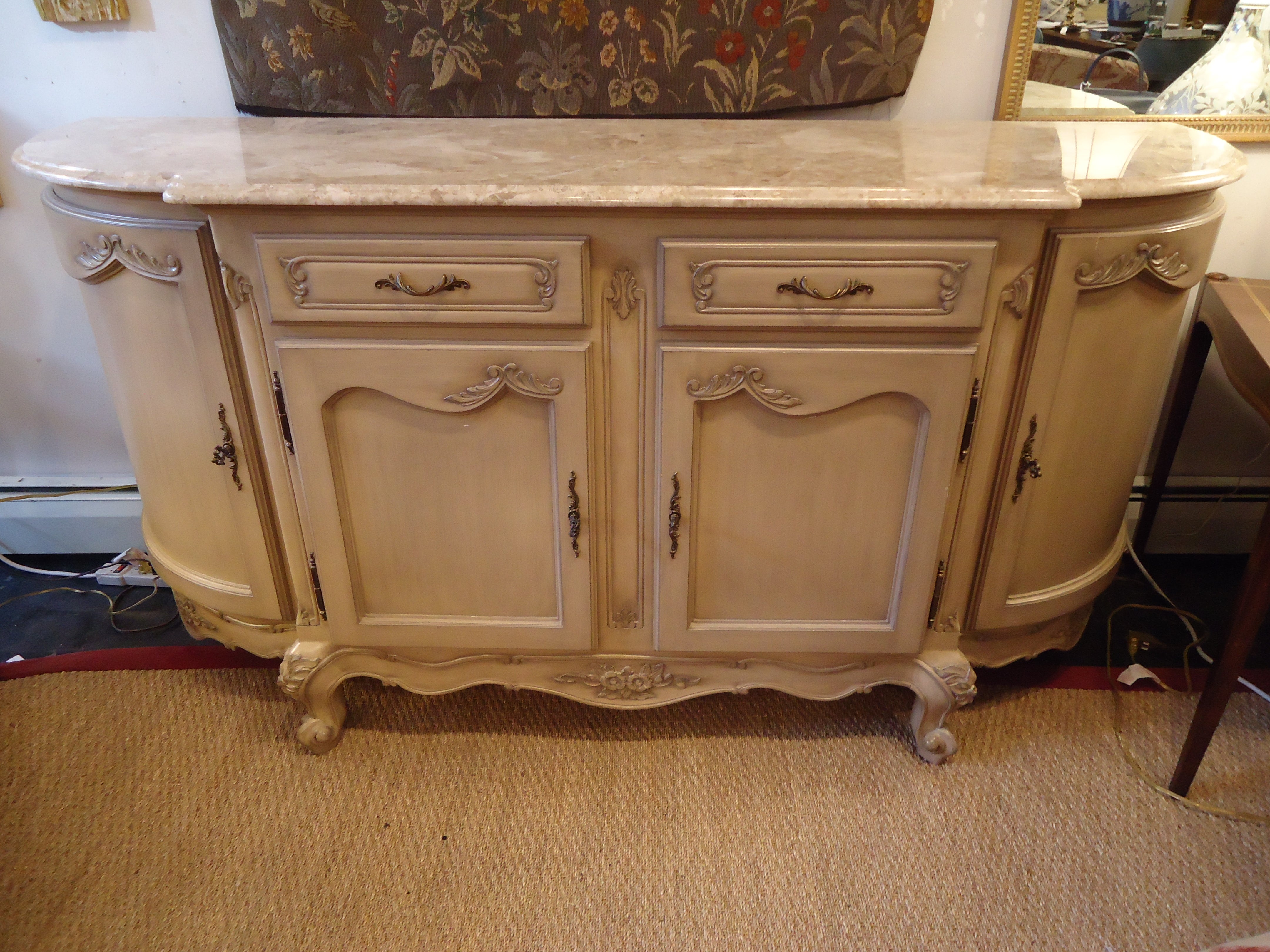 Painted Country French Custom Buffet Sideboard at 1stDibs