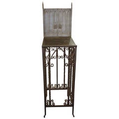 Antique Gothic Wrought Iron Podium