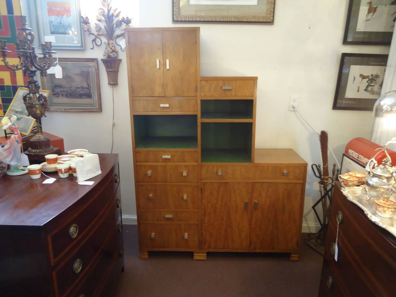 Mid-Century Modern Cityscape Cabinet by Paul Frankl