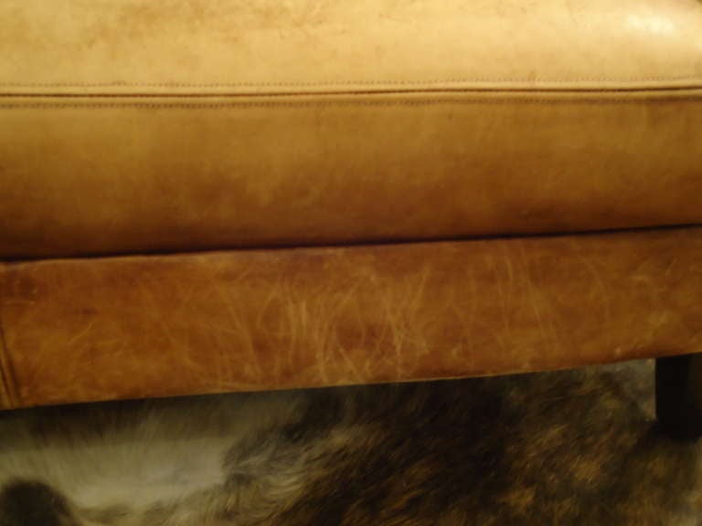 distressed leather reclining sofa