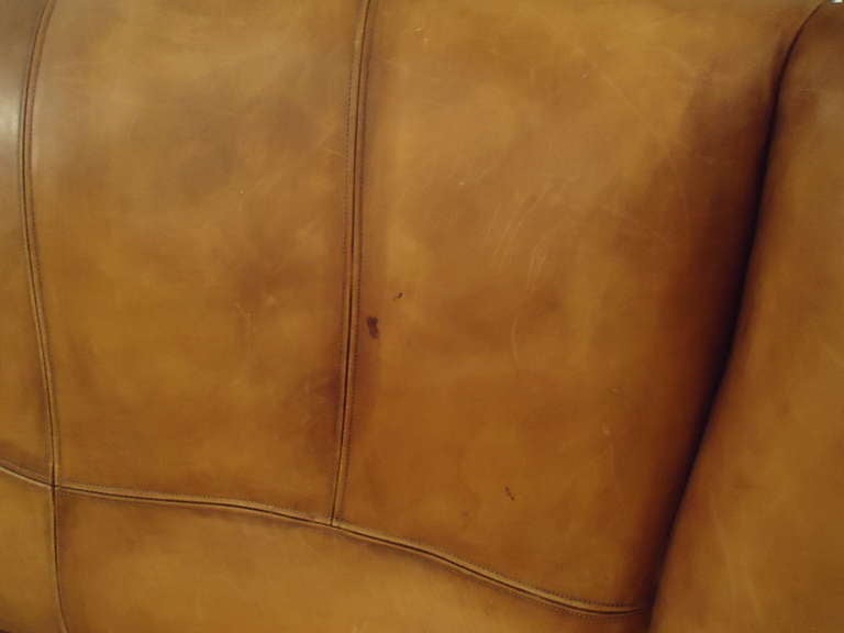 Stunning Distressed Leather Belgian High Back Sofa 3