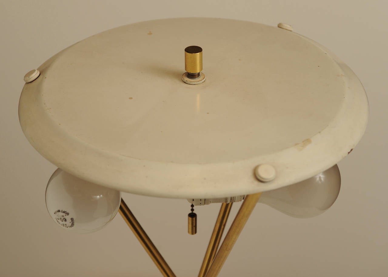 American Hansen Brass Tripod Table Lamp
