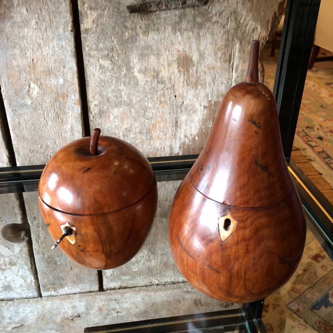 Rare Wooden Tea Caddies in Shape of Fruit 4