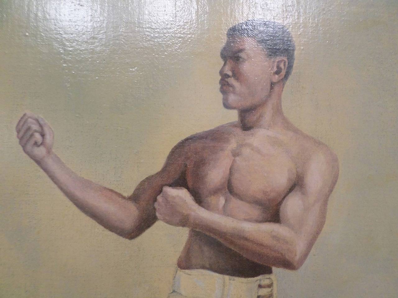 Wonderful Pair of Portraits of Athletic Boxers In Excellent Condition In Hopewell, NJ