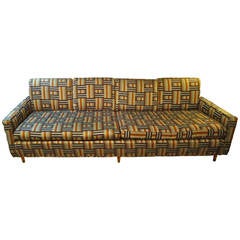 Mid-Century Modern Geometric Pattern Sofa