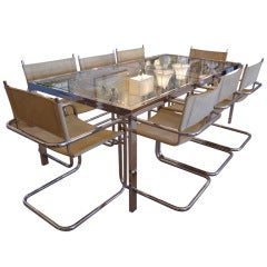 Retro Milo Baughman Dining Table and Chairs