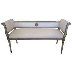 Elegant Neoclassical Painted Bench Settee