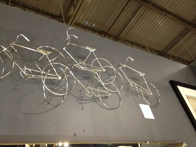 American Charming Curtis Jere Bicycle Wall Sculpture