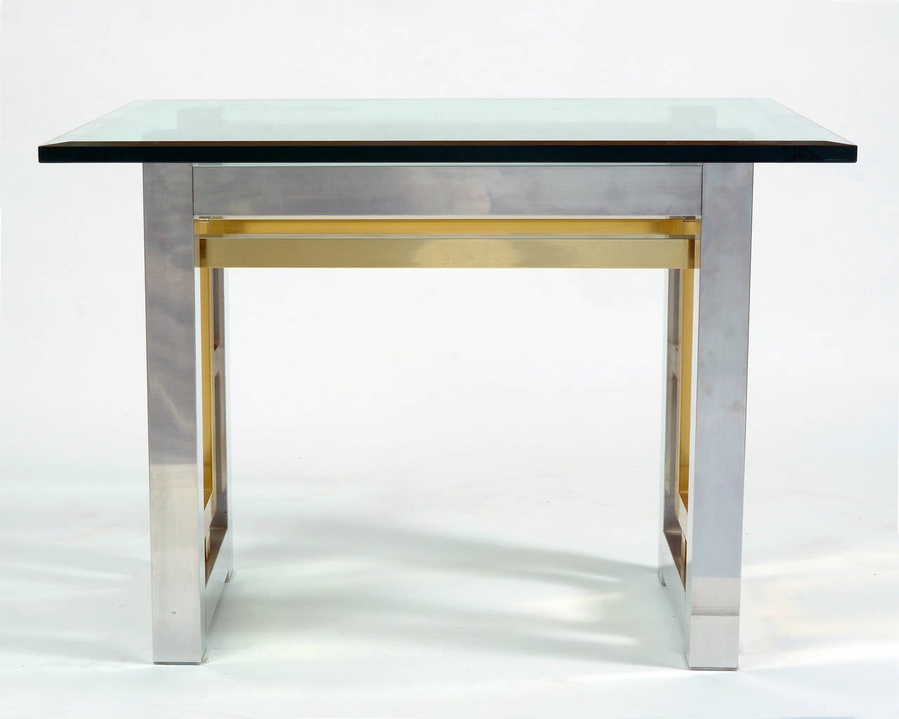 Mid-20th Century Pair of Chrome and Brass Pierre Cardin Style End Table Bases