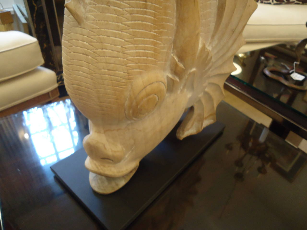 Large Striking Balinese Carved Teakwood Fish